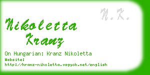 nikoletta kranz business card